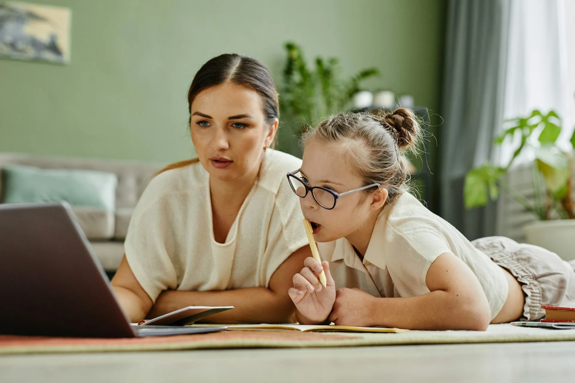 photo - a mother and a daughter looking at EHC Plan Example Autism