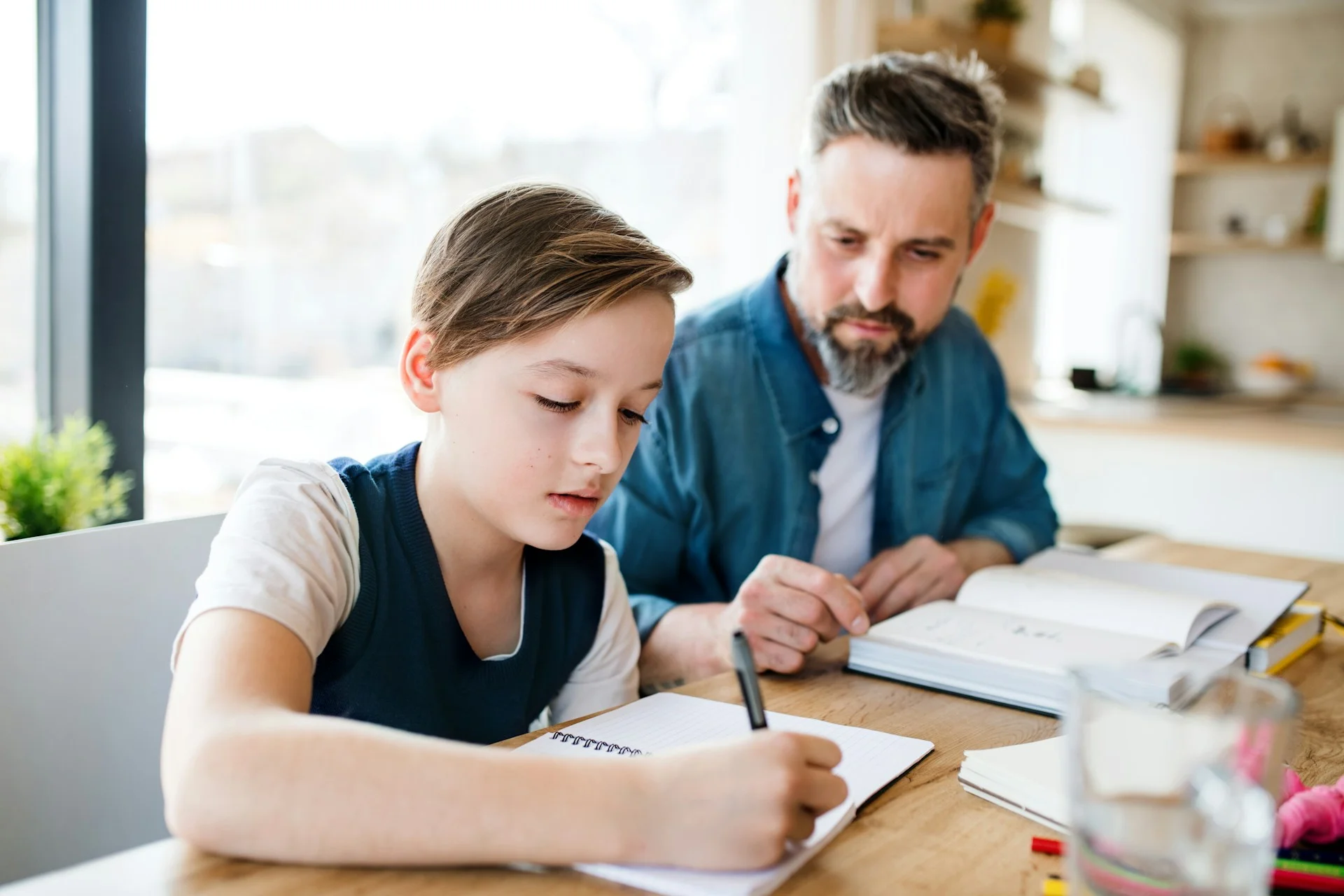 photo - a sen student and his tutoring on a  home tutoring session